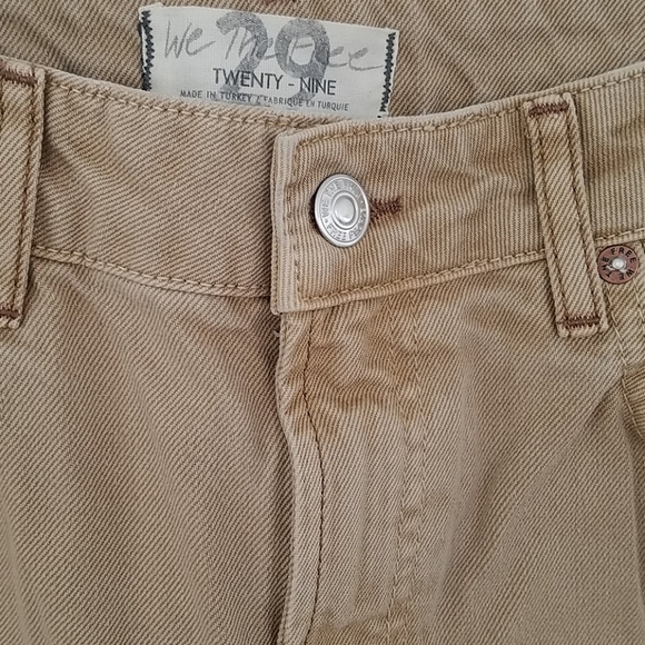 New Free People Tan Distressed Straight Le… - Picture 2 of 13